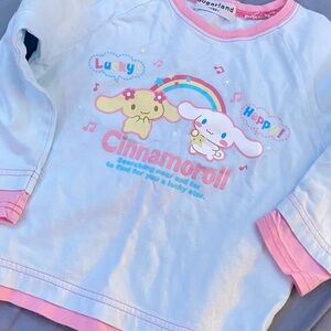 Cinnamoroll Kids Long Sleeve Shirt - White and Pink